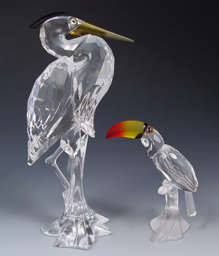 Appraisal: SWAROVSKI CRYSTAL HERON AND TOUCAN pieces to include Heron with