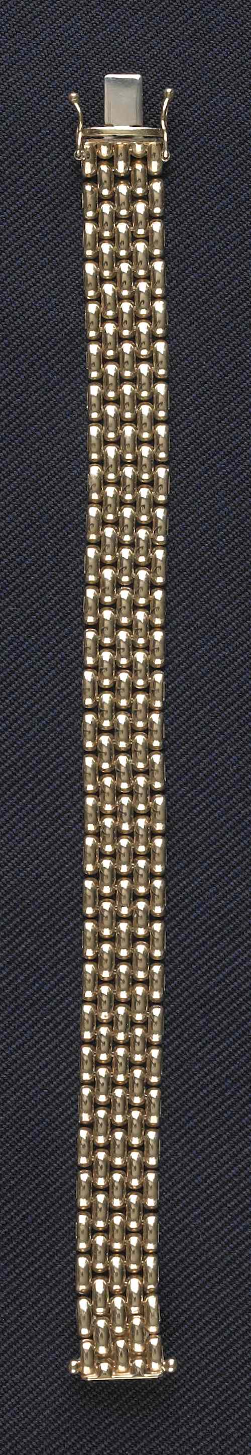 Appraisal: K yellow gold mesh wide bracelet dwt