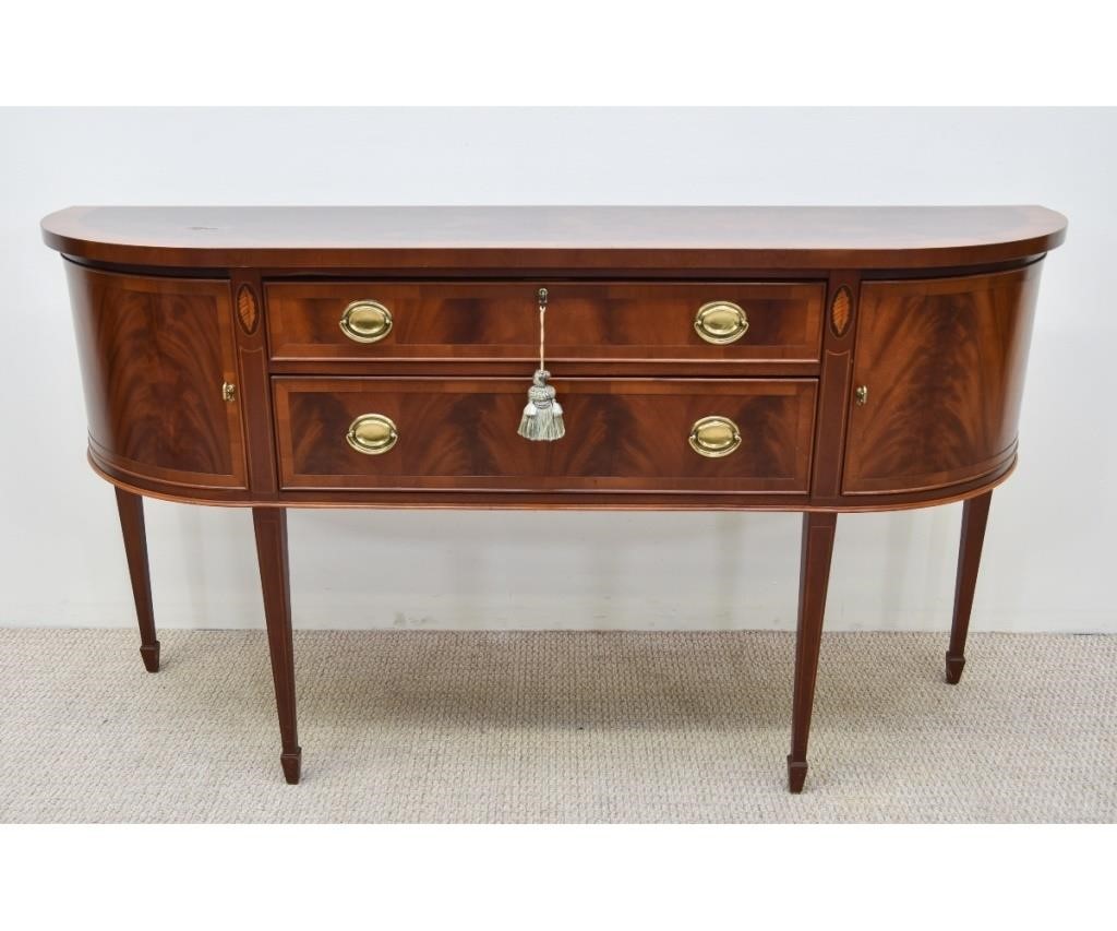 Appraisal: Hekman Hepplewhite style mahogany inlaid sideboard h x w x