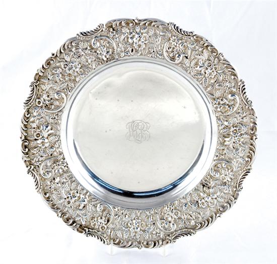 Appraisal: Impressive Kirk Sons sterling centerpiece exceptionally wide shaped rim repousse-chased