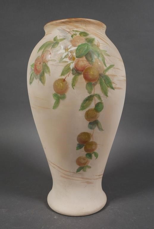 Appraisal: A vase decorated with oranges and orange branch and accentuated