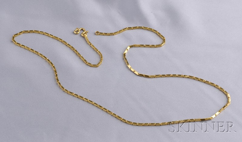 Appraisal: High Karat Gold Necklace of bar links dwt lg in