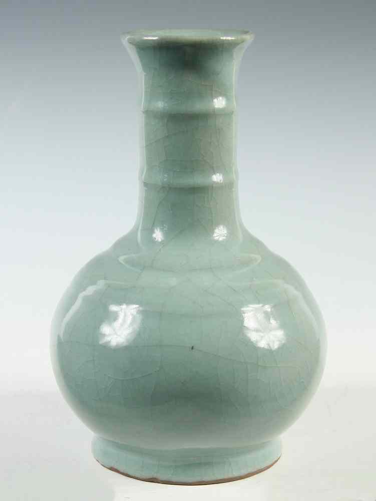 Appraisal: CHINESE POTTERY BOTTLE VASE - Chinese Bottle Form Pottery Vase