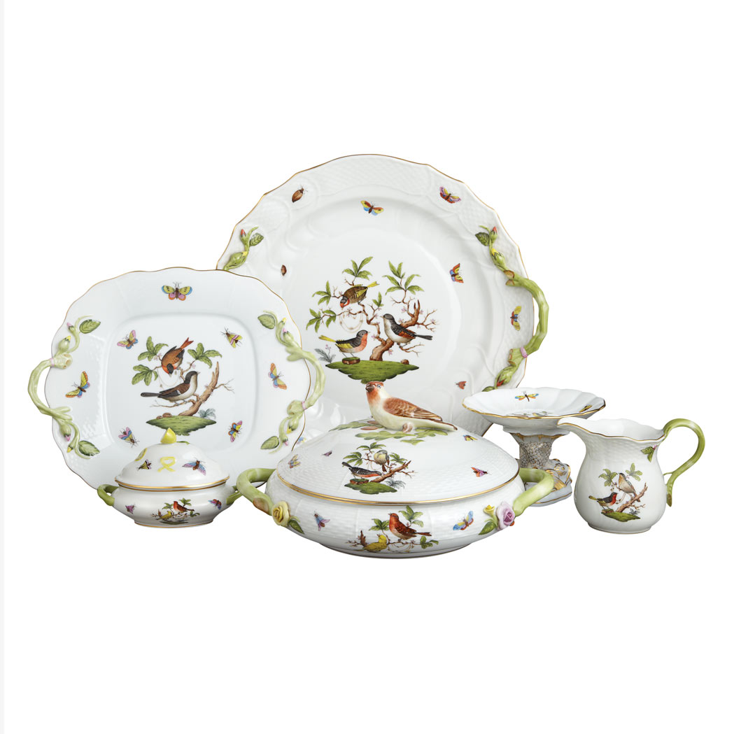 Appraisal: Assembled Herend Hand-Painted Porcelain Dinner Service Modern In the Rothschild