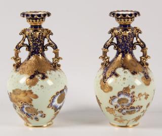 Appraisal: PAIR OF ROYAL CROWN DERBY VASES PAIR OF ROYAL CROWN