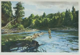 Appraisal: Ogden M Pleissner June Trout Fishing signed Ogden M Pleissner