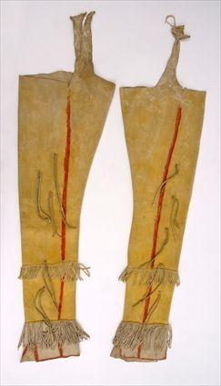 Appraisal: PAIR OF SOUTHERN PLAINS COMANCHE LEGGINGS x in See Pleasing