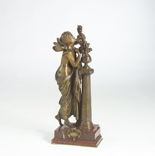 Appraisal: Mathurin Moreau French - L'Aurore Cast bronze on marble stepped