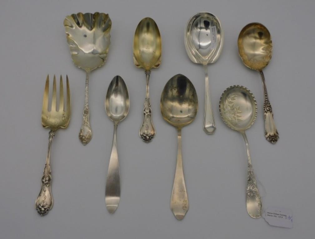 Appraisal: include shovel form spoon thistle design long Whiting spoon and