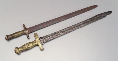 Appraisal: Two th century short swords one with fishscale handle pommel