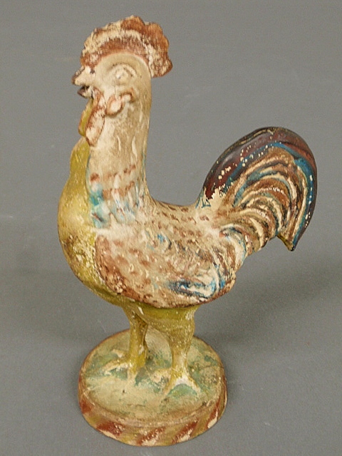 Appraisal: - Chalkware standing rooster with polychrome decoration h x w