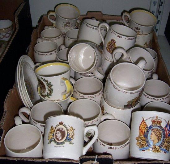 Appraisal: A large quantity of commemorative mugs for the Coronation of