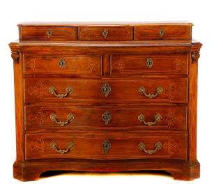 Appraisal: Large Italian Baroque Style Walnut Commode Italian th C and