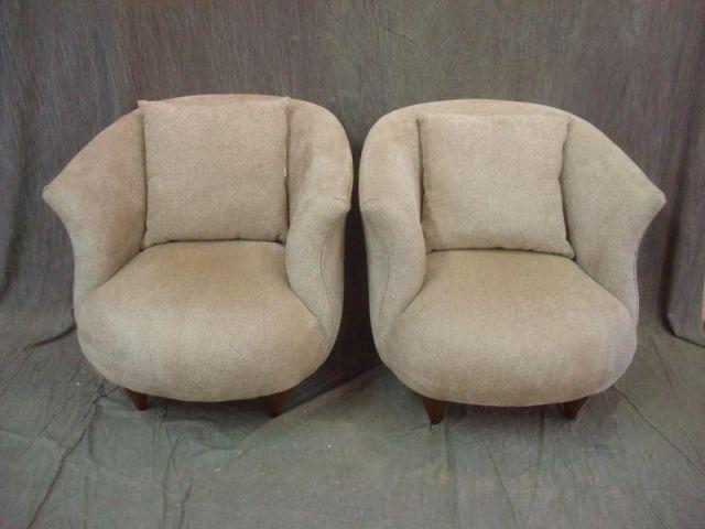 Appraisal: Pair of Upholstered Club Chairs From a Long Island home