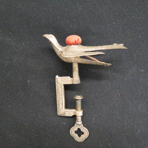 Appraisal: Victorian Sewing Bird needle thread holder clasp base circa