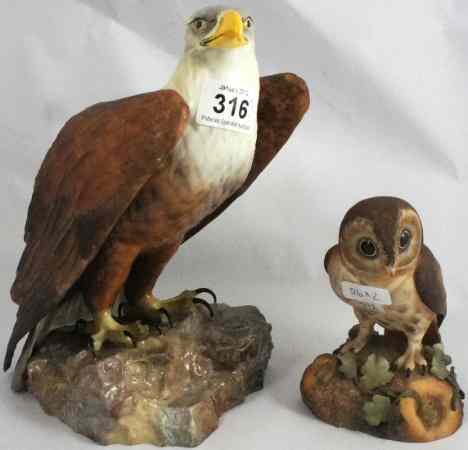 Appraisal: Royal Crown Derby Eagle height cm and Little Owl modelled