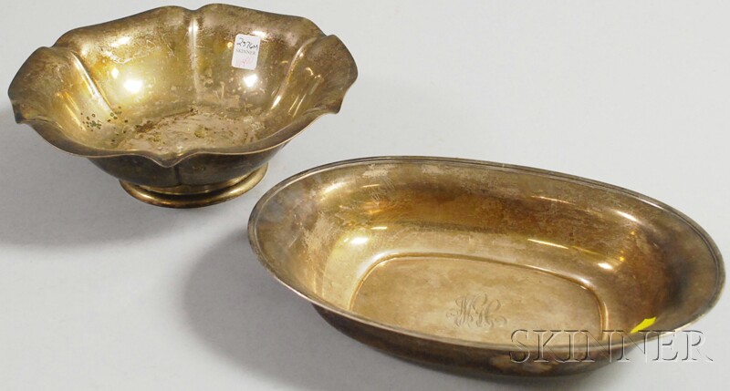 Appraisal: Two Sterling Silver Bowls a Whiting oval bowl and a