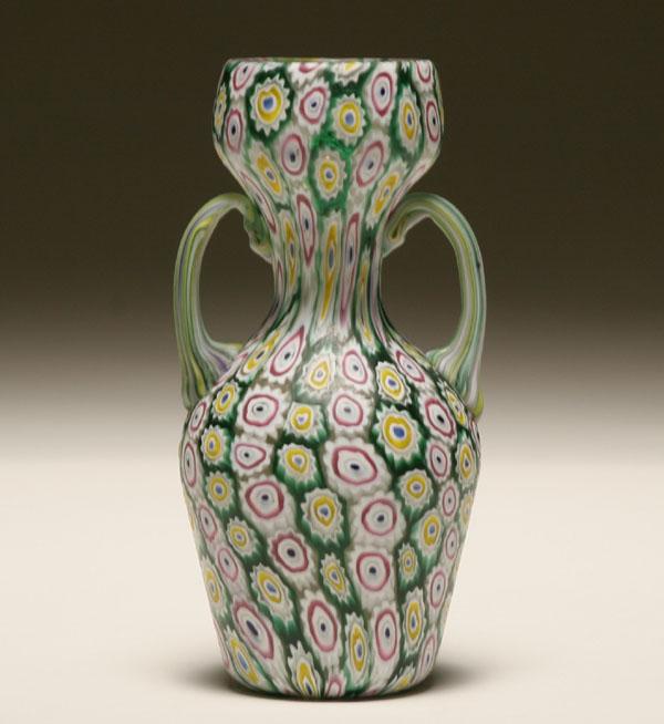 Appraisal: Fratelli Toso murrina vase waisted form composed of vertical rows