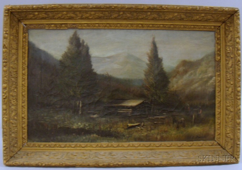 Appraisal: Framed th Century American School Oil on Canvas Landscape with