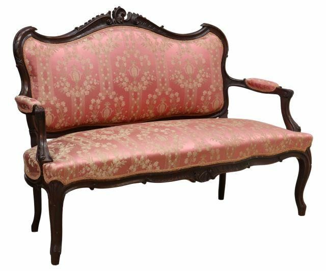 Appraisal: Louis XV style salon settee early th c mahogany frame