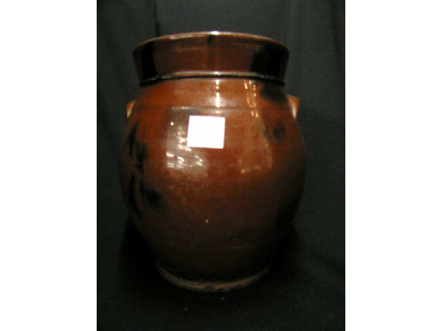 Appraisal: Early Redware Pottery Handled Crock