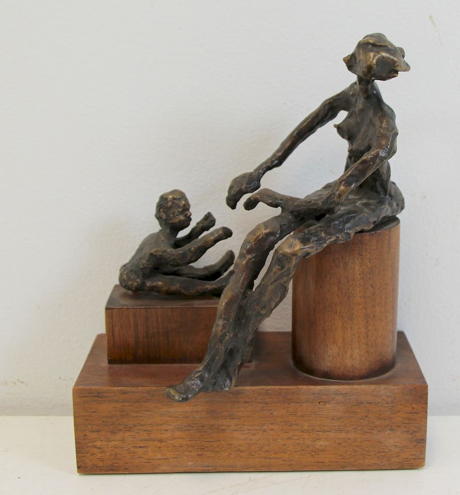 Appraisal: SILVERMAN Brutalist Style Sculpture Of Mother And Child From a