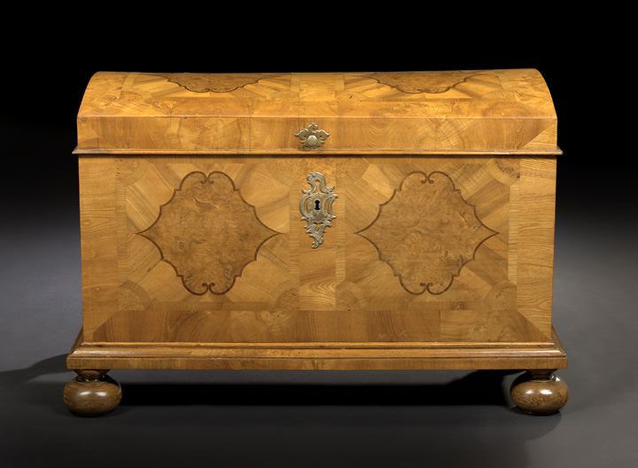 Appraisal: Continental Elm Burl Wood and Fruitwood Trunk mid- th century