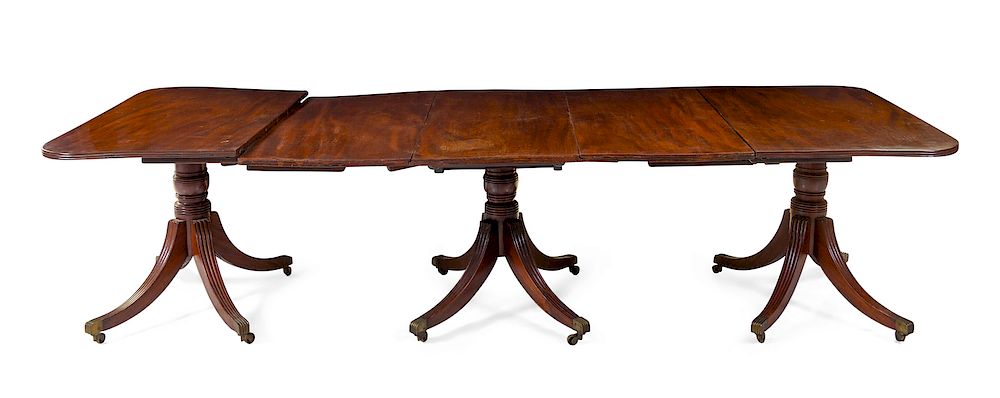 Appraisal: A George III Mahogany Three-Pedestal Dining Table A George III