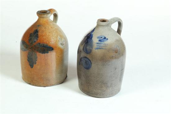 Appraisal: TWO STONEWARE JUGS American mid th century Both have applied