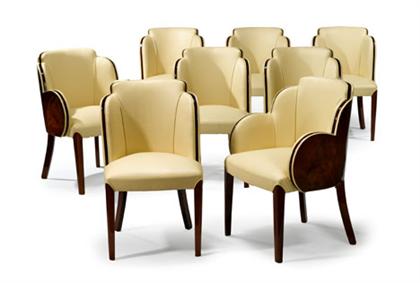 Appraisal: UNKNOWN late th century Eight Chairs Neo-Deco style chairs with