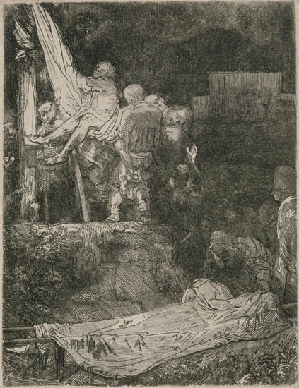 Appraisal: REMBRANDT VAN RIJN The Descent from the Cross by Torchlight