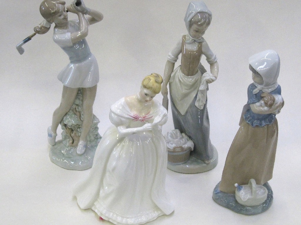 Appraisal: Royal Doulton figure 'Denise' HN and three Nao figures of