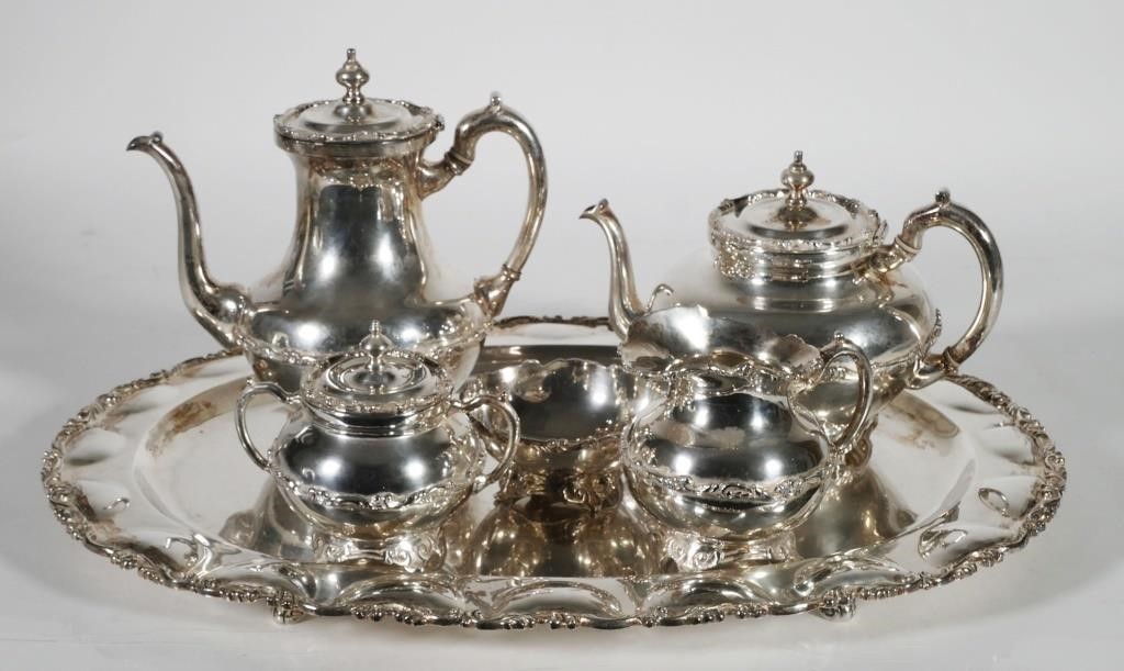 Appraisal: Monumental vintage tea and coffee service by Mexican silversmith Marmolejo