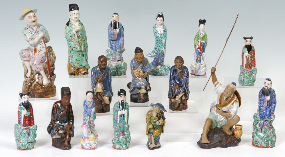 Appraisal: CHINESE MUDMEN PORCELAIN FIGURES An assembled collection of oriental figures