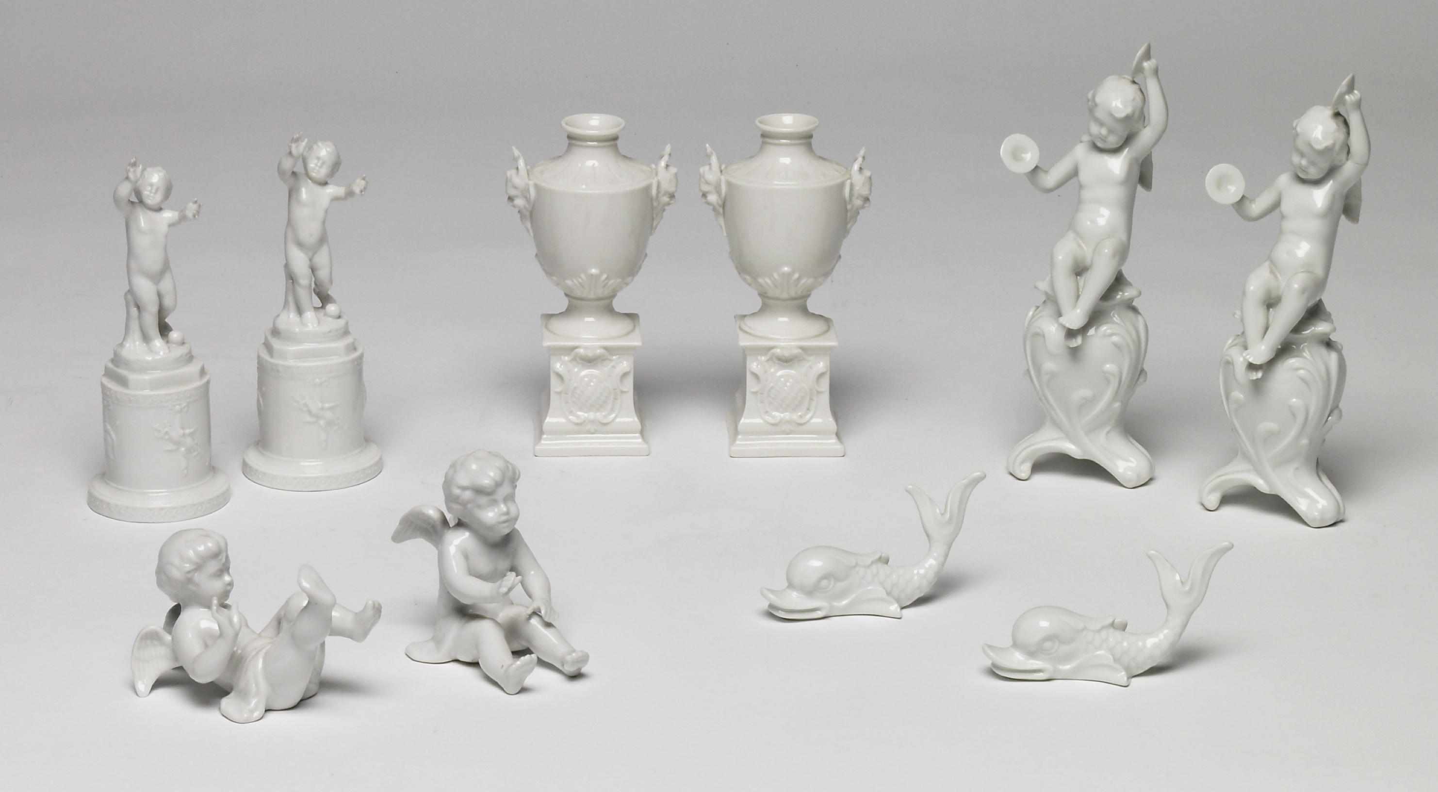 Appraisal: A group of German blanc de chine porcelain table decorations