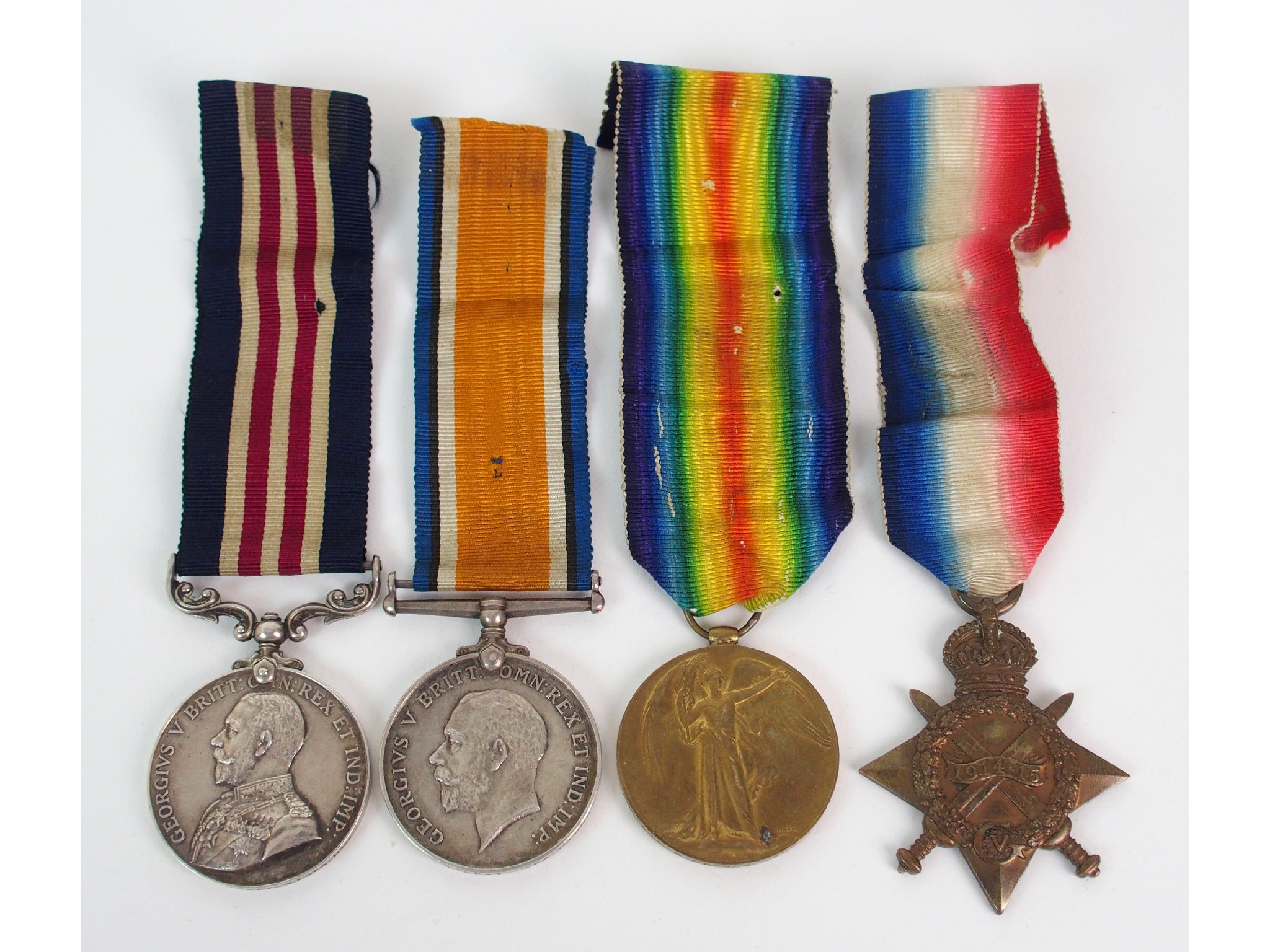 Appraisal: A WWI military medal group of fourto Pte J McKay