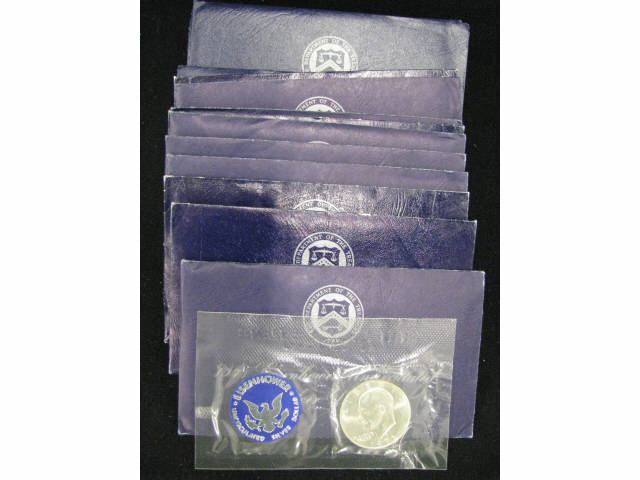 Appraisal: - Silver-Eisenhower Dollar Lot blue paks Gov't issue uncirculated -