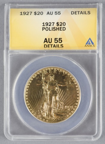 Appraisal: St Gaudens Gold CoinCertified and graded AU details polished by