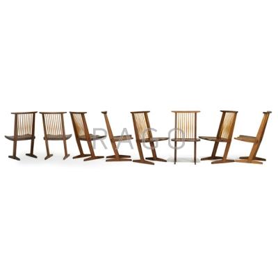 Appraisal: GEORGE NAKASHIMA - NAKASHIMA STUDIOS Eight Conoid chairs New Hope