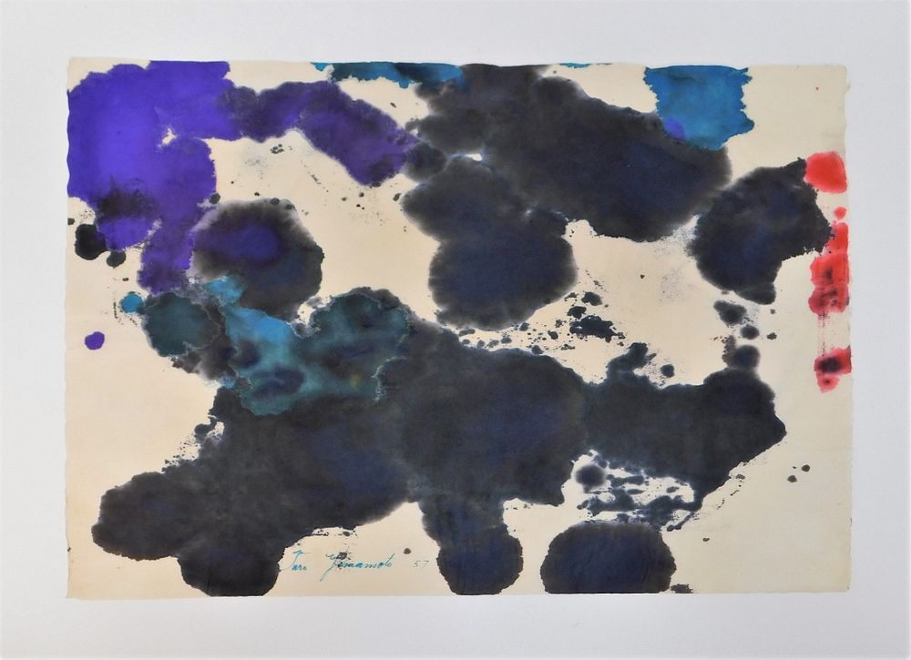 Appraisal: Taro Yamamoto Abstract Expressionist WC Painting Taro Yamamoto California Connecticut