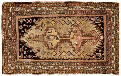 Appraisal: Hamadan rug central medallion with pendants on beige field corners