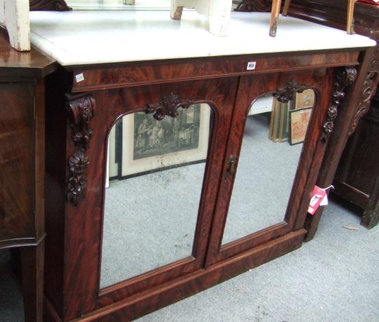 Appraisal: A mid Victorian mahogany chiffonier the scroll acanthus carved and