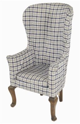 Appraisal: An th century and later small wing armchair on square