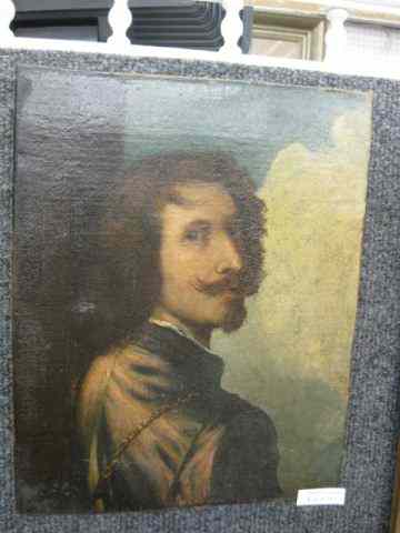 Appraisal: Early Oil Painting of Van Dyke unframed image area -