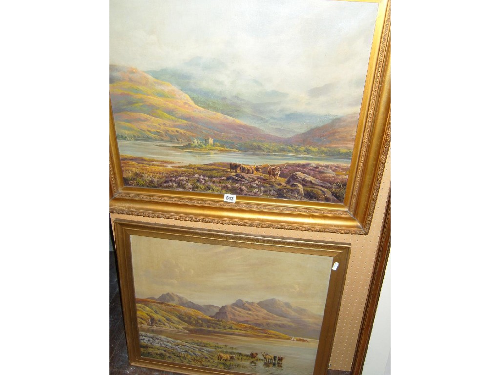 Appraisal: A pair of early th century oil paintings on canvas