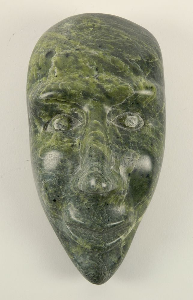 Appraisal: Inuit carved stone Inuit carved stone- Man's face x ''