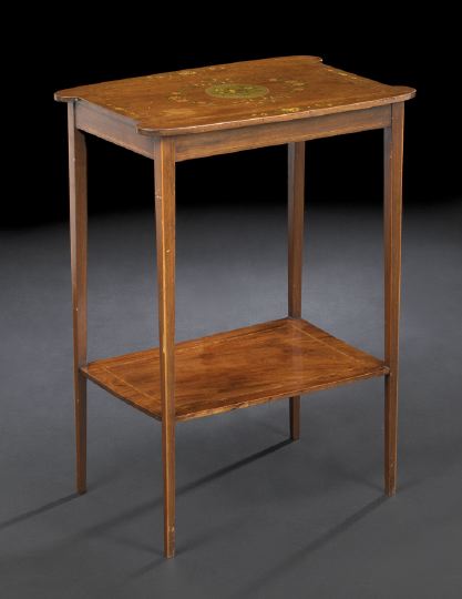 Appraisal: Edwardian Mahogany Occasional Table ca the shaped rectangular top centered