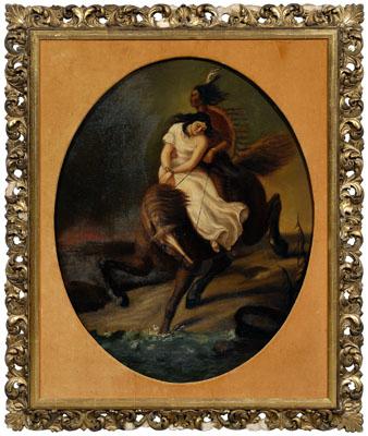 Appraisal: American historical painting the abduction of Daniel Boone s daughter