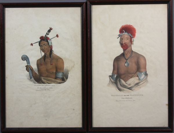 Appraisal: Group of two handcolored prints of American Indians printed by