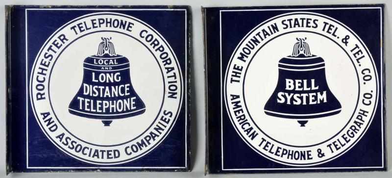 Appraisal: Lot of Porcelain Bell System Flange Signs Condition Excellent Size